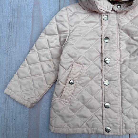 Burberry Baby Girls Size 18M Quilted Removeable Hood Jacket Light Pink - Picture 4 of 10